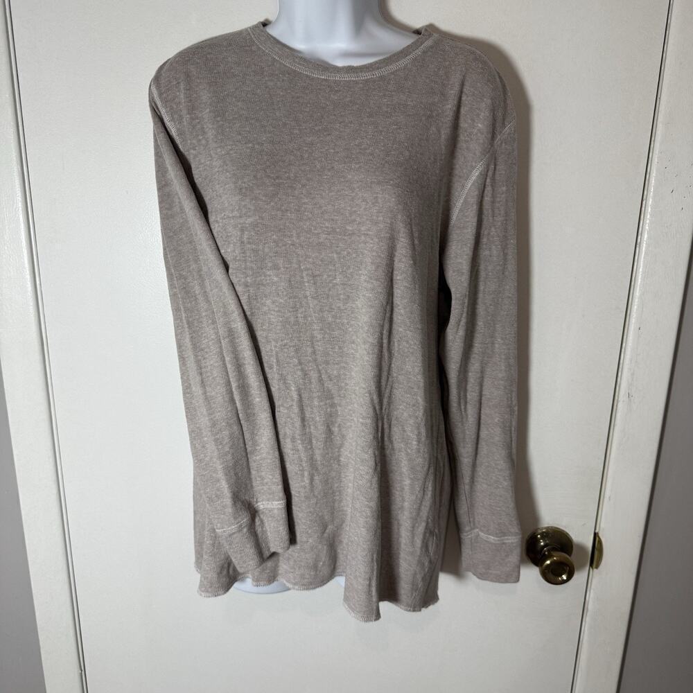 Buckle Reclaim Drop Needle Thermal Beige Men’s Shirt 100% Cotton size Large